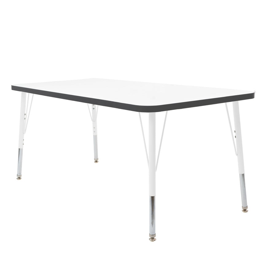 FDP 30" x 60" Rectangle Thermofused Activity Table with Adjustable Standard Swivel Glide Legs (FDP - 10115 - XX) - SchoolOutlet