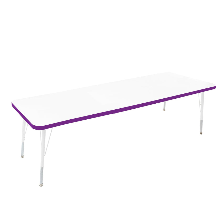 FDP 30" x 72" Rectangle Thermofused Activity Table with Adjustable Standard Swivel Glide Legs (FDP - 10116 - XX) - SchoolOutlet