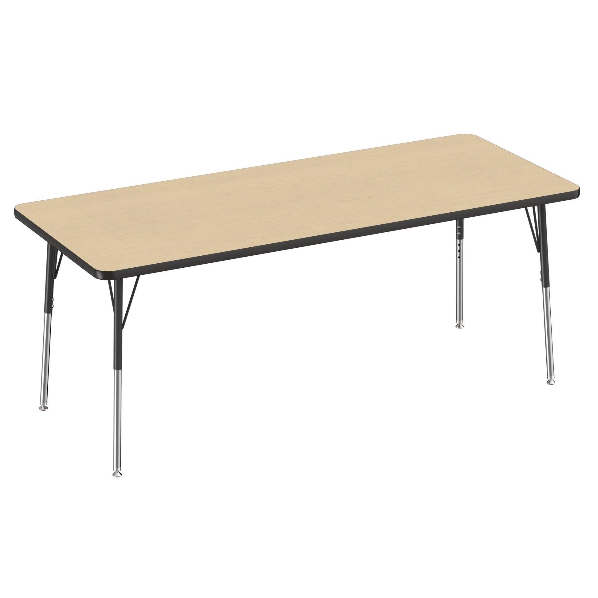 FDP 30" x 72" Rectangle Thermofused Activity Table with Adjustable Standard Swivel Glide Legs (FDP - 10116 - XX) - SchoolOutlet