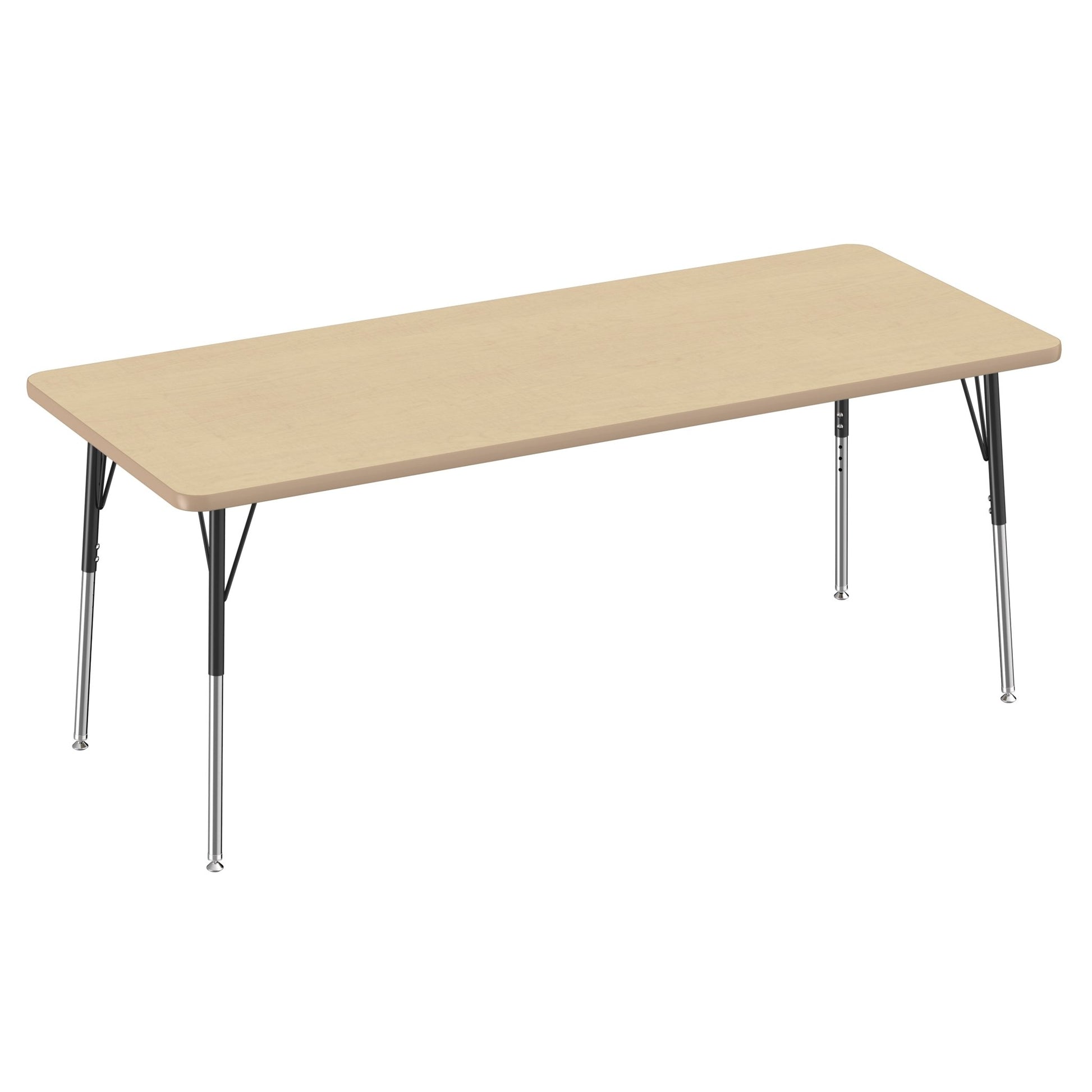 FDP 30" x 72" Rectangle Thermofused Activity Table with Adjustable Standard Swivel Glide Legs (FDP - 10116 - XX) - SchoolOutlet