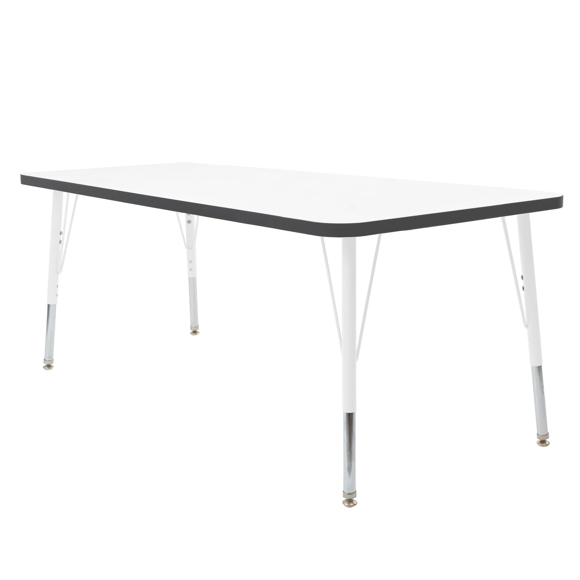 FDP 30" x 72" Rectangle Thermofused Activity Table with Adjustable Standard Swivel Glide Legs (FDP - 10116 - XX) - SchoolOutlet