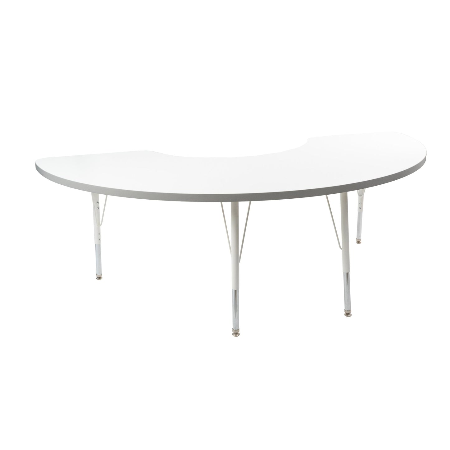 FDP 36" x 72" Half Moon Thermofused Activity Table with Adjustable Standard Swivel Glide Legs (FDP - 10129 - XX) - SchoolOutlet