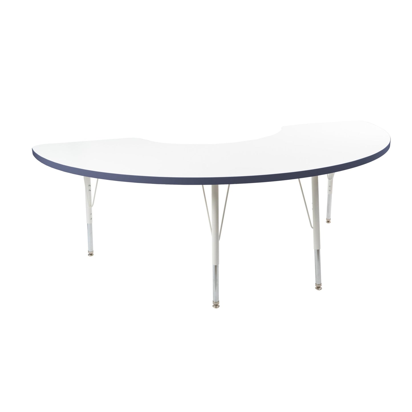 FDP 36" x 72" Half Moon Thermofused Activity Table with Adjustable Standard Swivel Glide Legs (FDP - 10129 - XX) - SchoolOutlet