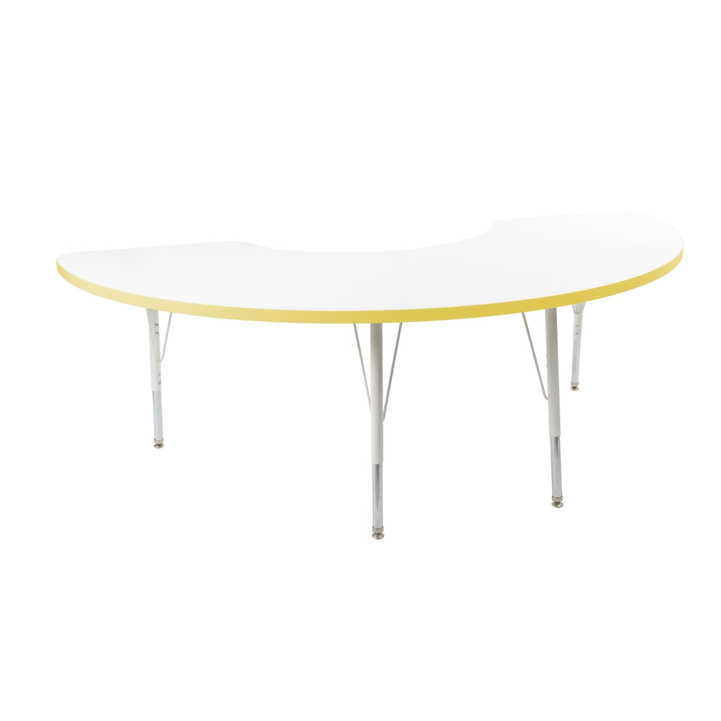 FDP 36" x 72" Half Moon Thermofused Activity Table with Adjustable Standard Swivel Glide Legs (FDP - 10129 - XX) - SchoolOutlet