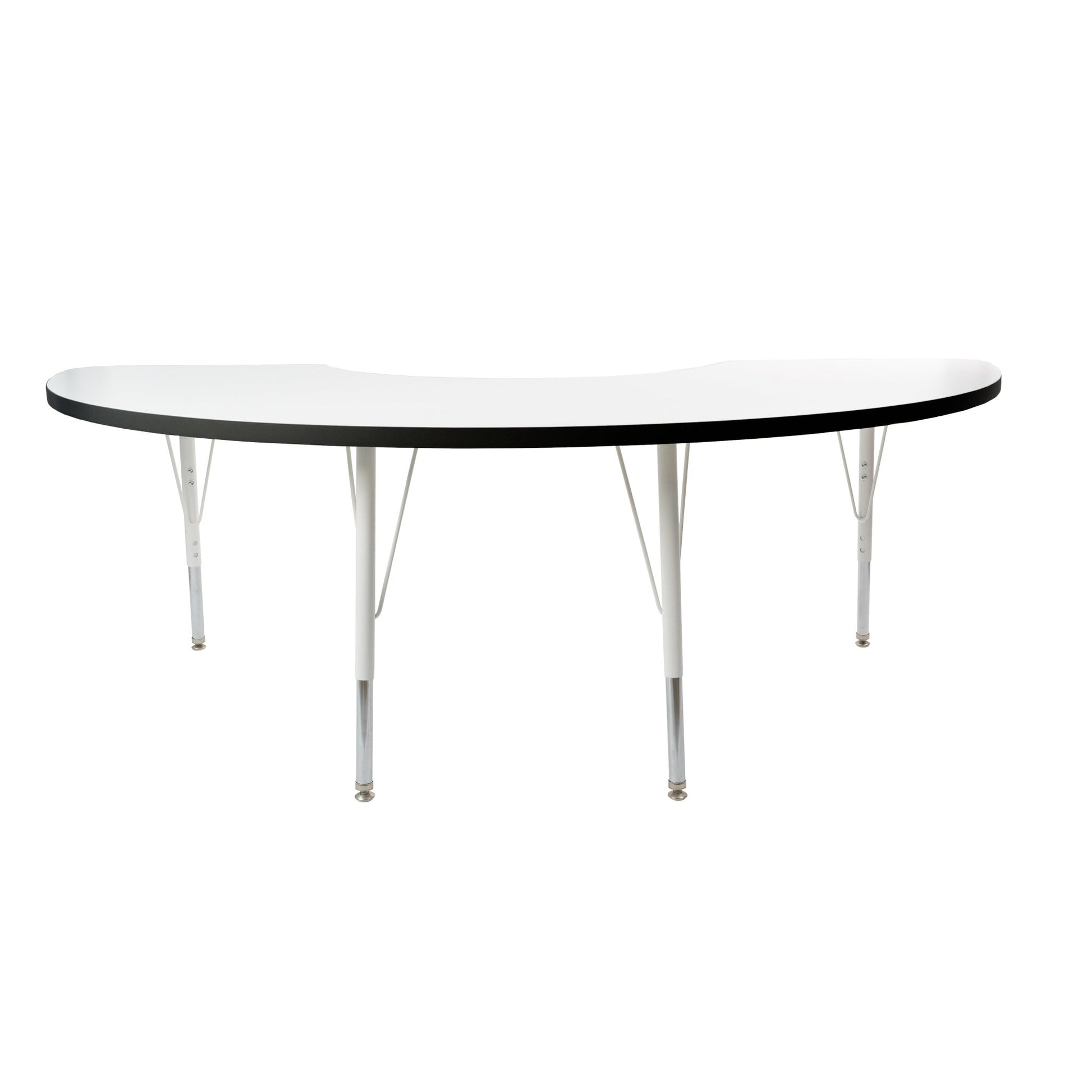 FDP 36" x 72" Half Moon Thermofused Activity Table with Adjustable Standard Swivel Glide Legs (FDP - 10129 - XX) - SchoolOutlet