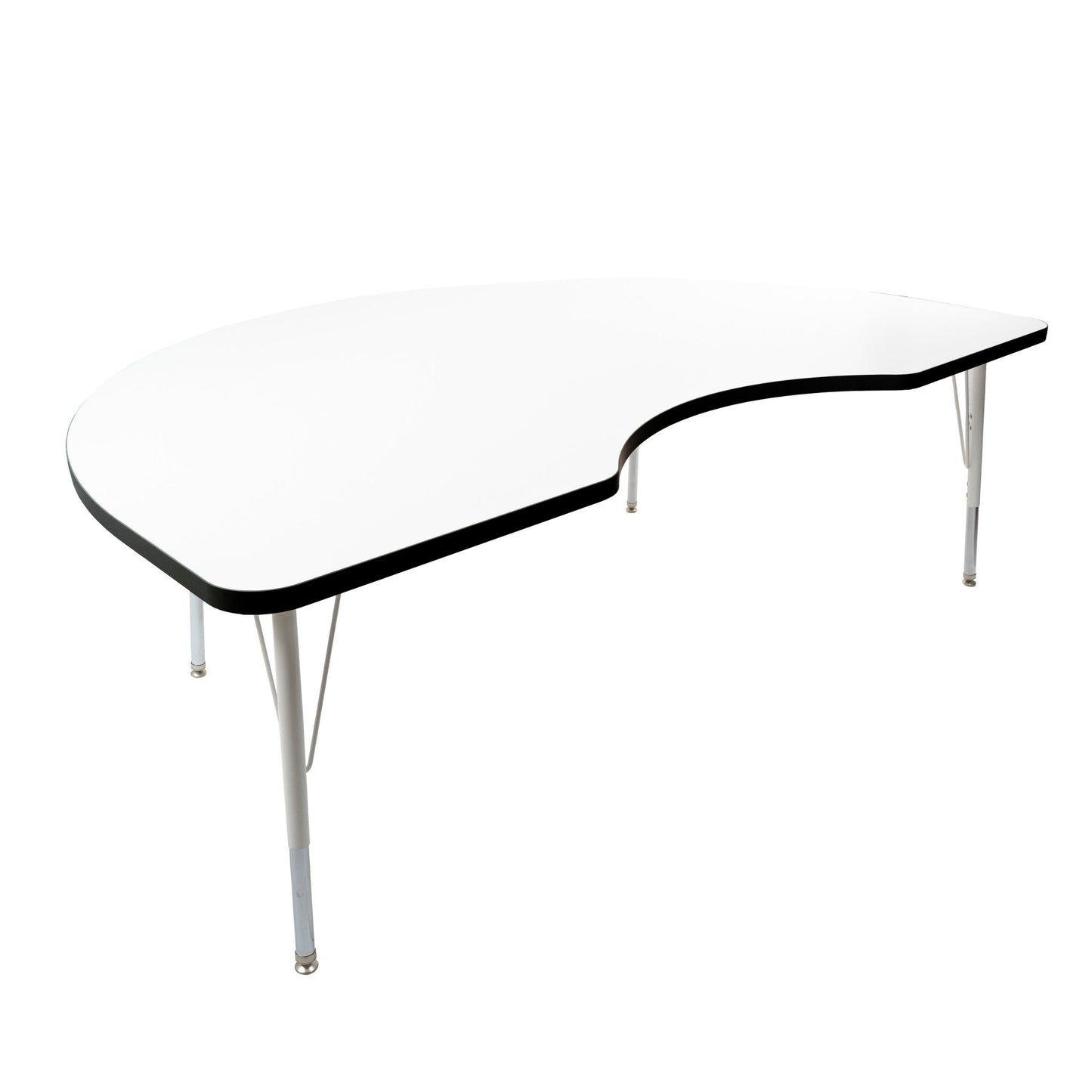 FDP 48" x 72" Kidney Thermofused Activity Table with Adjustable Standard Swivel Glide Legs (FDP - 10131 - XX) - SchoolOutlet