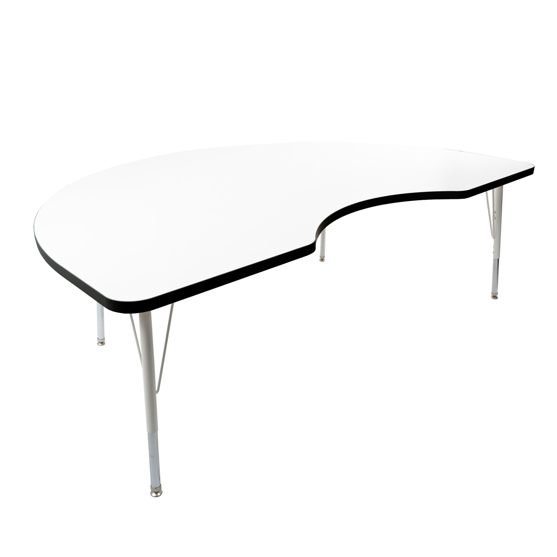 FDP 48" x 72" Kidney Thermofused Activity Table with Adjustable Standard Swivel Glide Legs (FDP - 10131 - XX) - SchoolOutlet