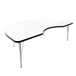 FDP 48" x 72" Kidney Thermofused Activity Table with Adjustable Standard Swivel Glide Legs (FDP-10131-XX)