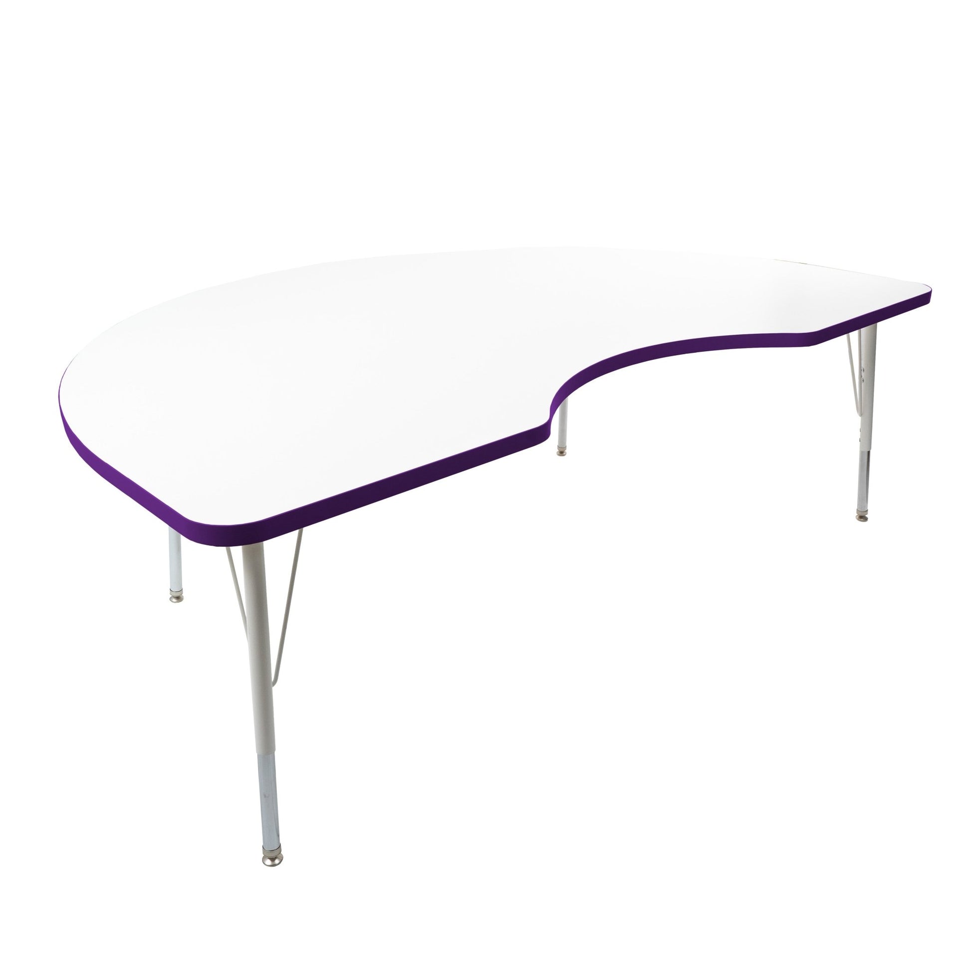 FDP 48" x 72" Kidney Thermofused Activity Table with Adjustable Standard Swivel Glide Legs (FDP - 10131 - XX) - SchoolOutlet
