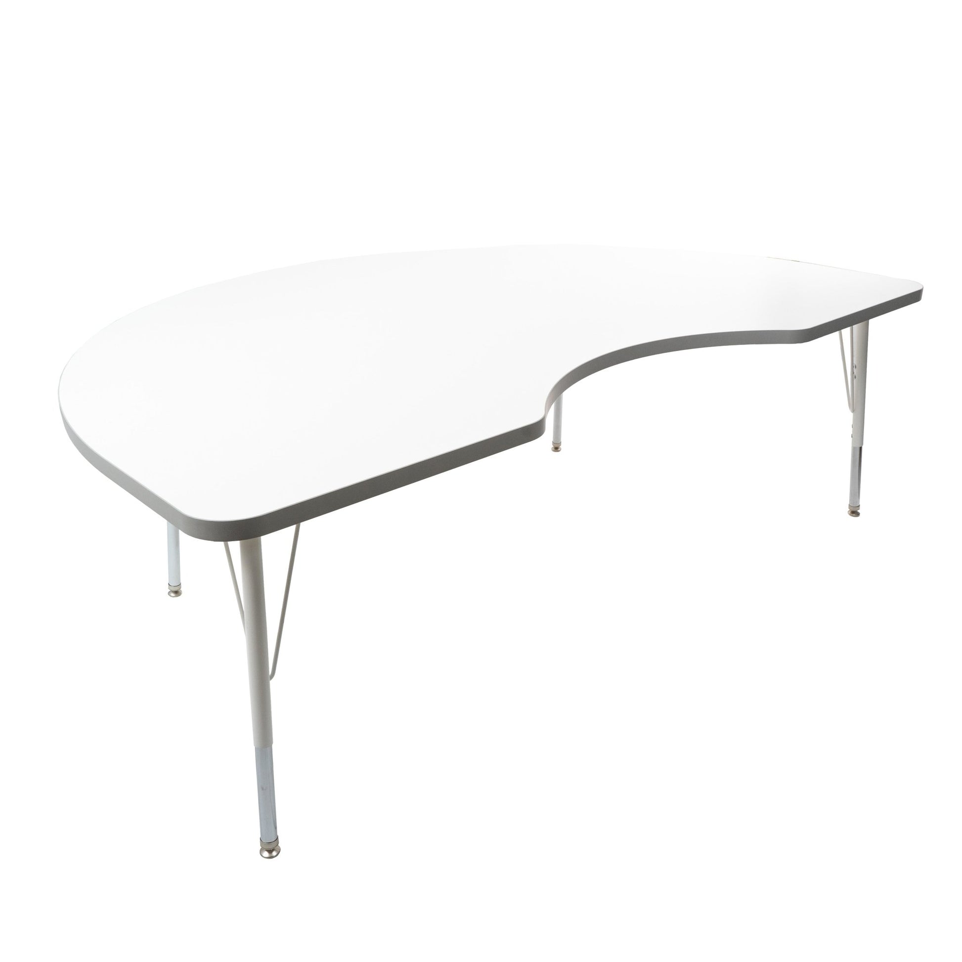 FDP 48" x 72" Kidney Thermofused Activity Table with Adjustable Standard Swivel Glide Legs (FDP - 10131 - XX) - SchoolOutlet