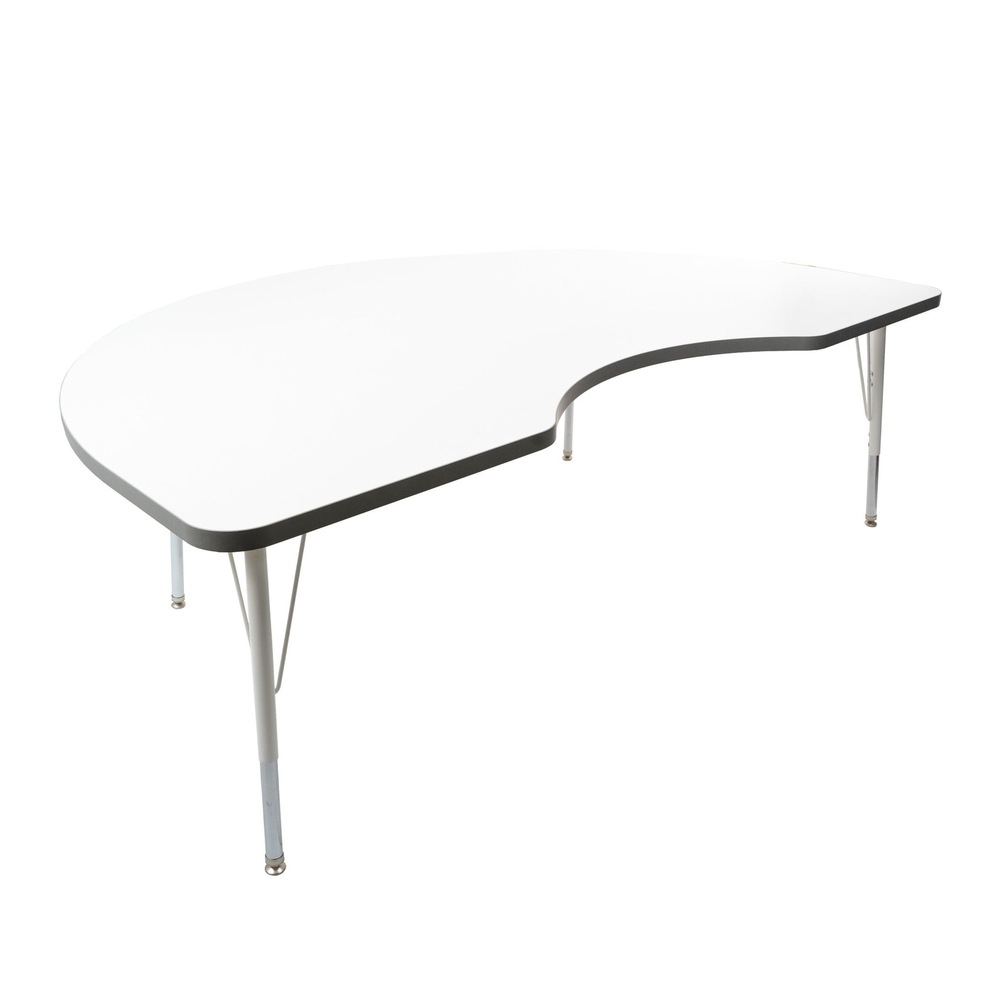 FDP 48" x 72" Kidney Thermofused Activity Table with Adjustable Standard Swivel Glide Legs (FDP - 10131 - XX) - SchoolOutlet