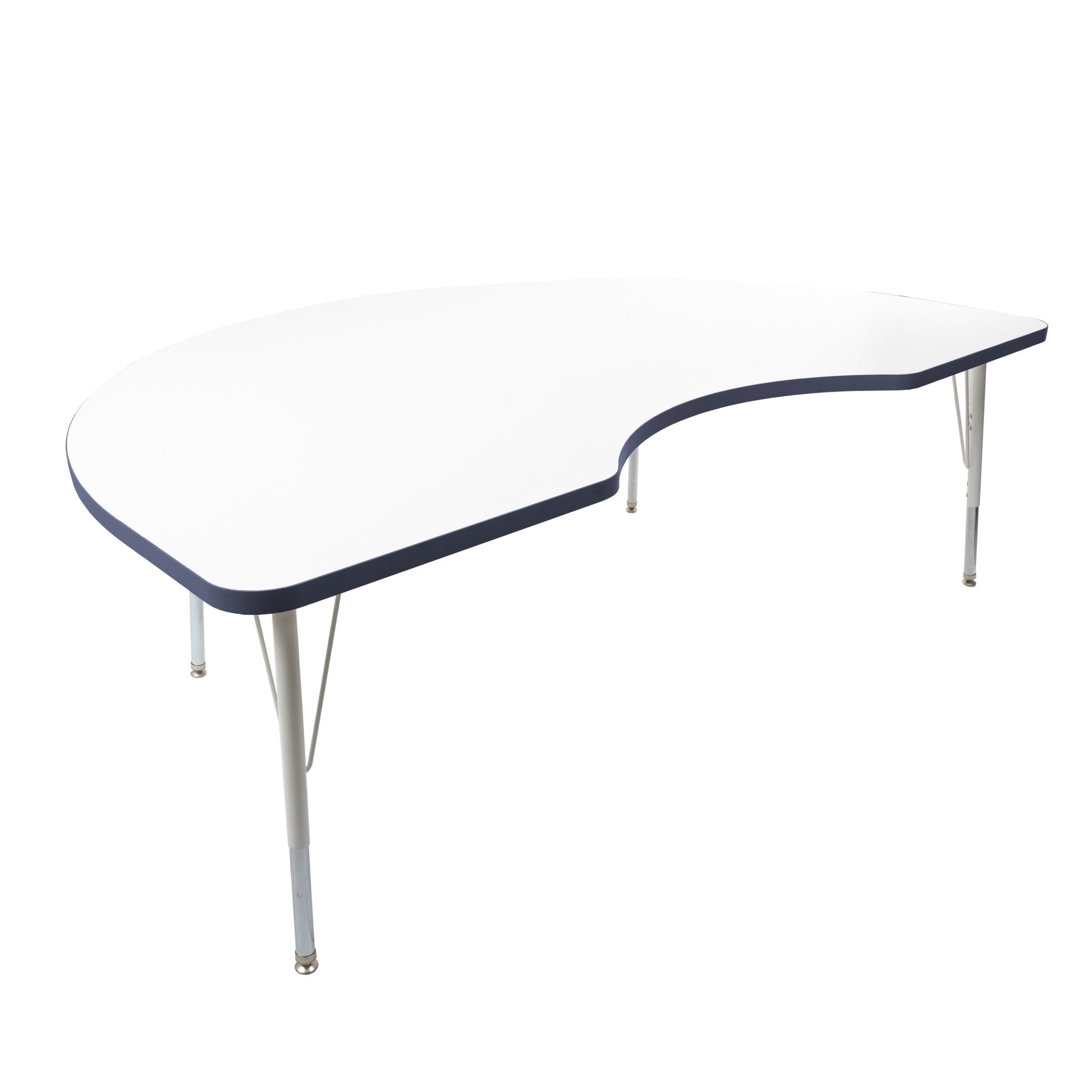 FDP 48" x 72" Kidney Thermofused Activity Table with Adjustable Standard Swivel Glide Legs (FDP - 10131 - XX) - SchoolOutlet