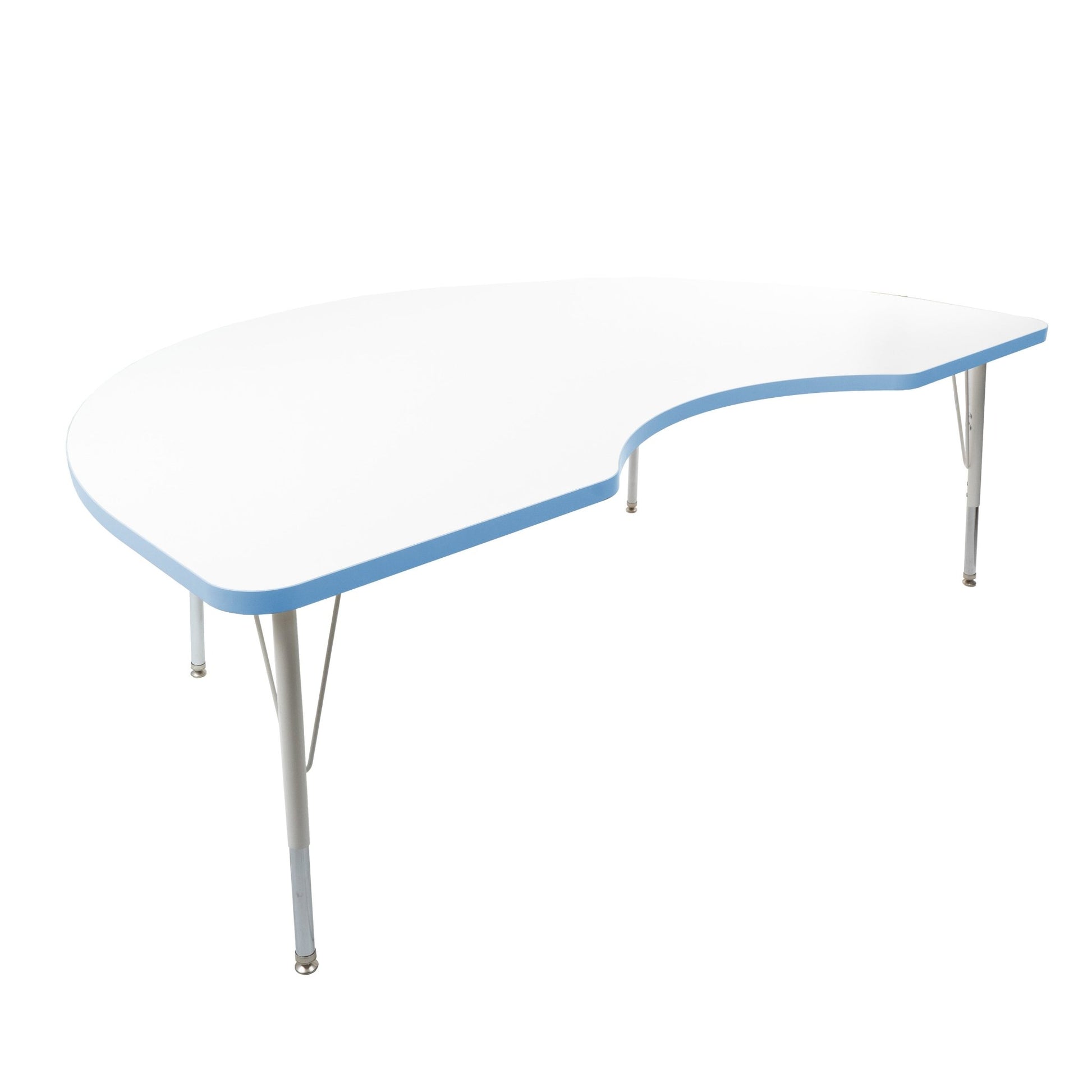 FDP 48" x 72" Kidney Thermofused Activity Table with Adjustable Standard Swivel Glide Legs (FDP - 10131 - XX) - SchoolOutlet