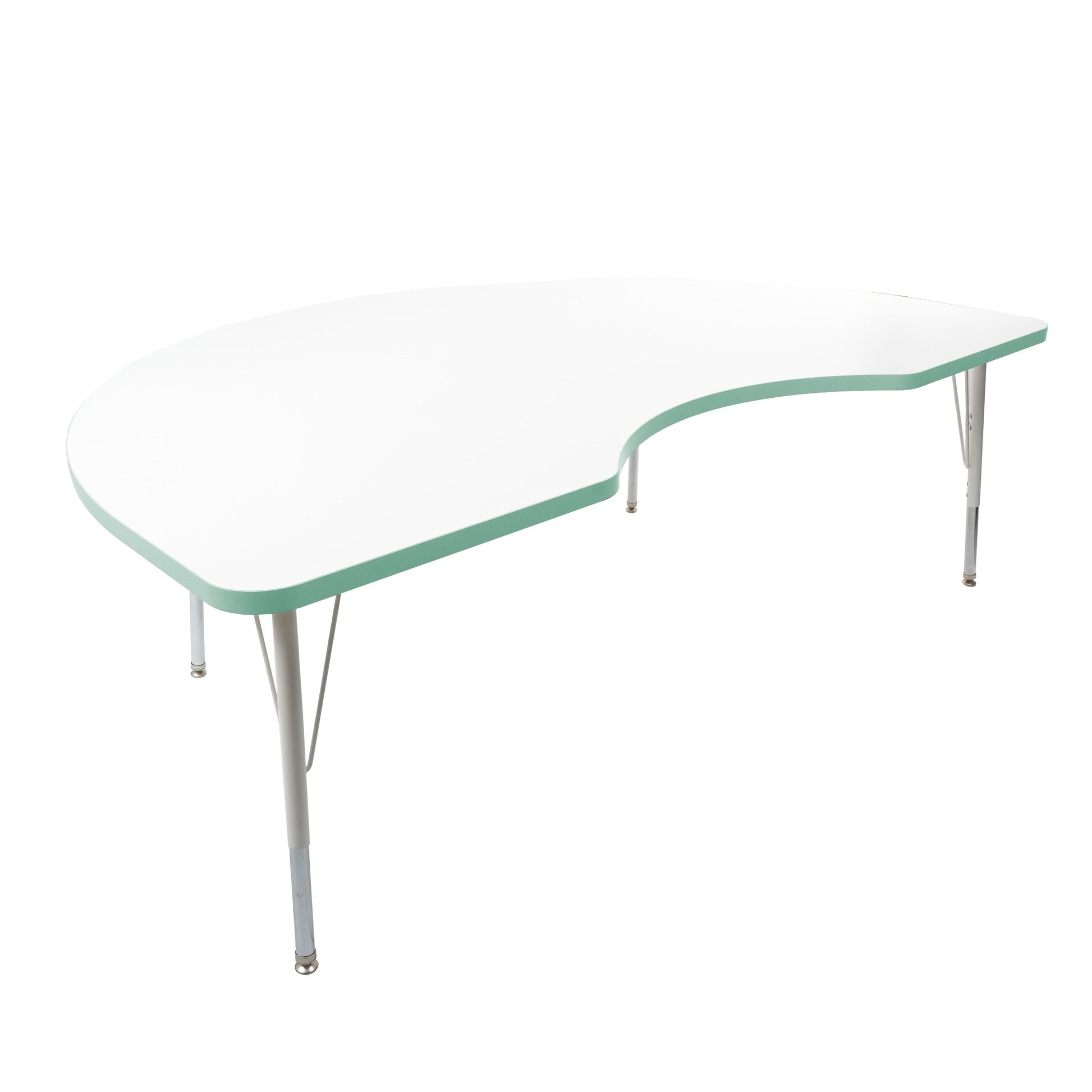 FDP 48" x 72" Kidney Thermofused Activity Table with Adjustable Standard Swivel Glide Legs (FDP - 10131 - XX) - SchoolOutlet