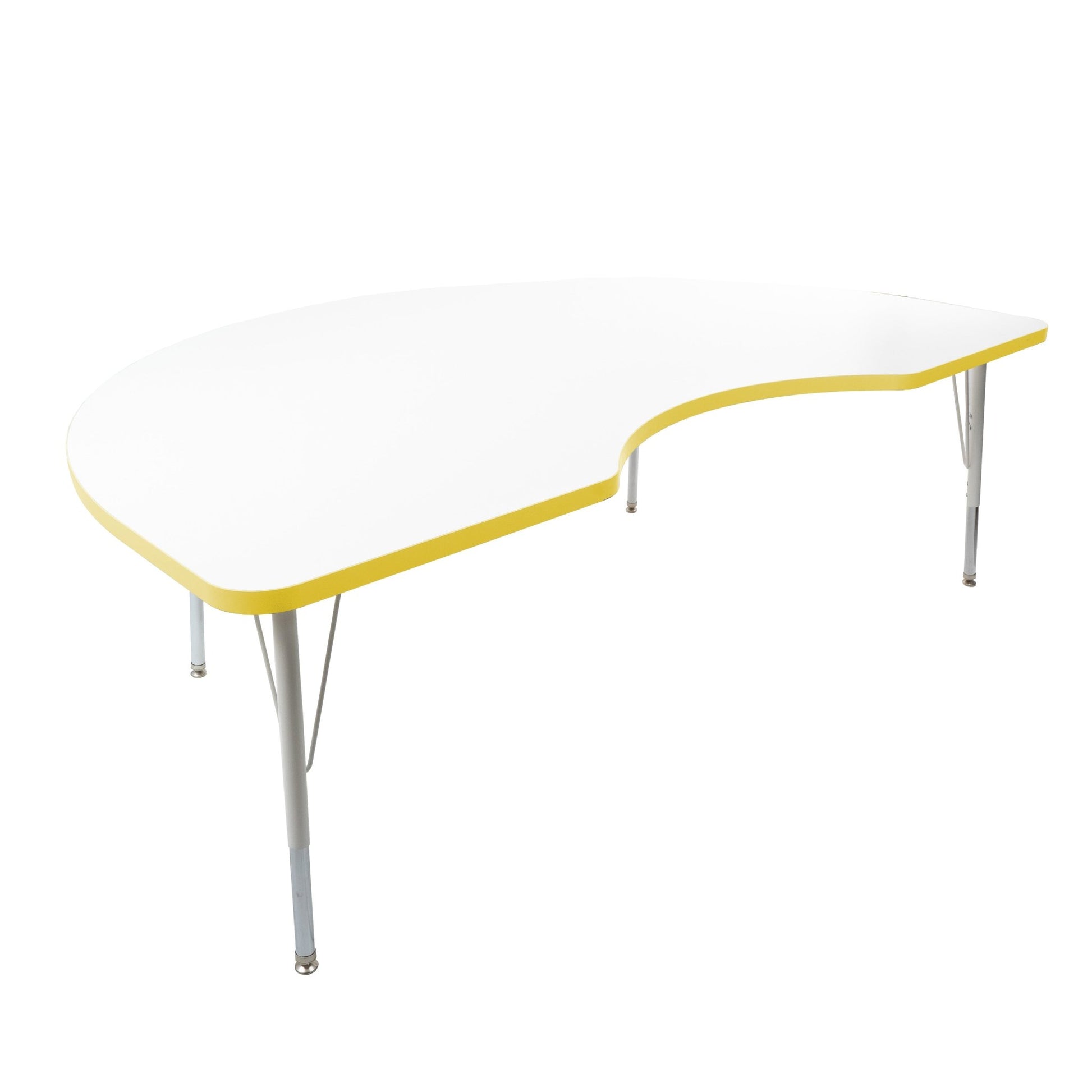 FDP 48" x 72" Kidney Thermofused Activity Table with Adjustable Standard Swivel Glide Legs (FDP - 10131 - XX) - SchoolOutlet