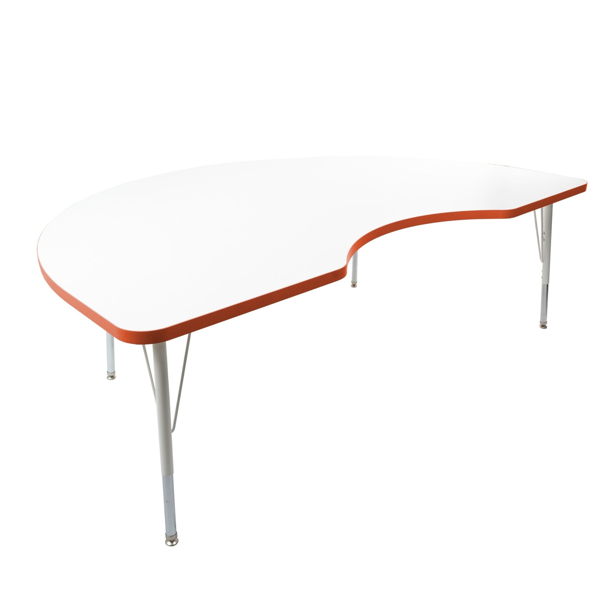 FDP 48" x 72" Kidney Thermofused Activity Table with Adjustable Standard Swivel Glide Legs (FDP - 10131 - XX) - SchoolOutlet