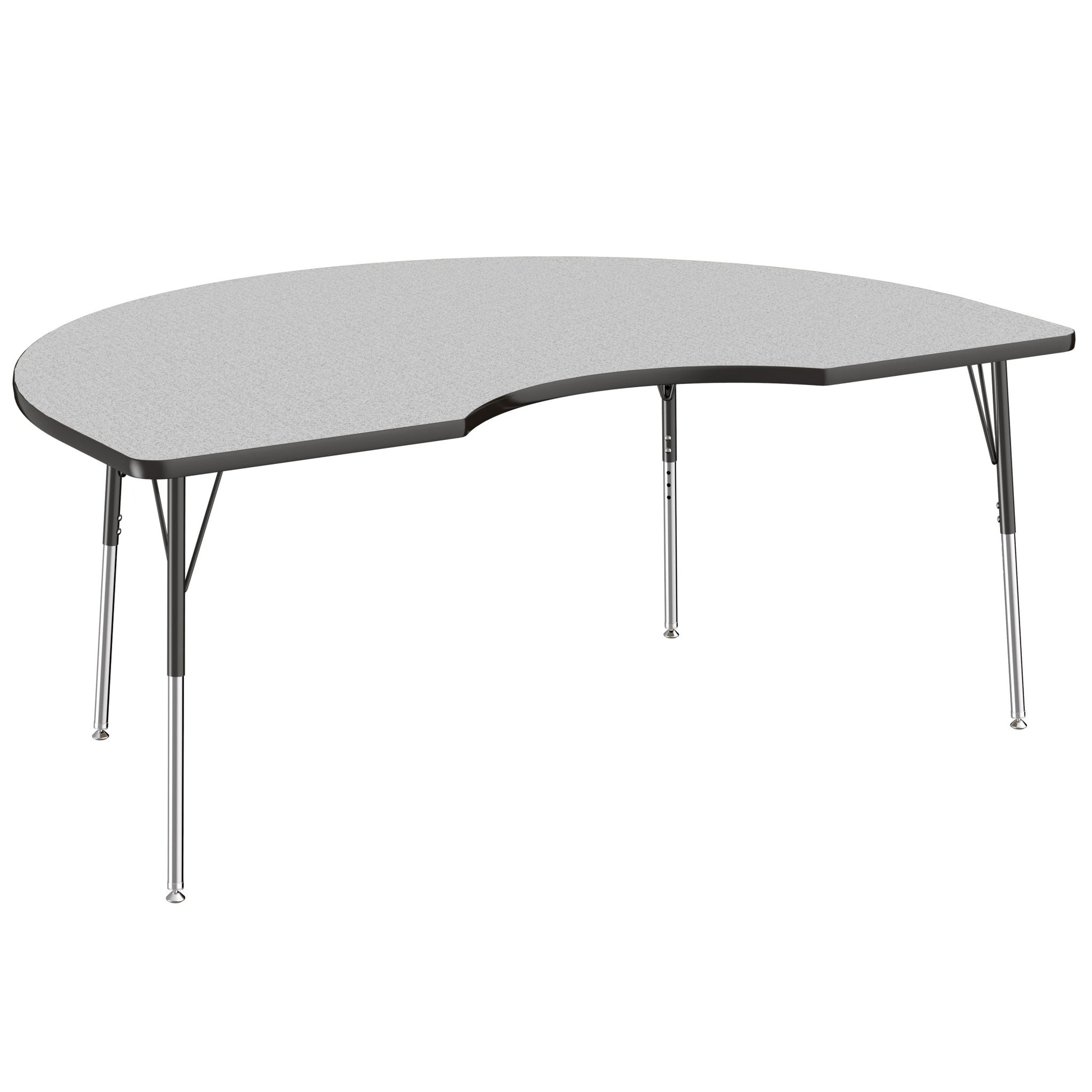 FDP 48" x 72" Kidney Thermofused Activity Table with Adjustable Standard Swivel Glide Legs (FDP - 10131 - XX) - SchoolOutlet