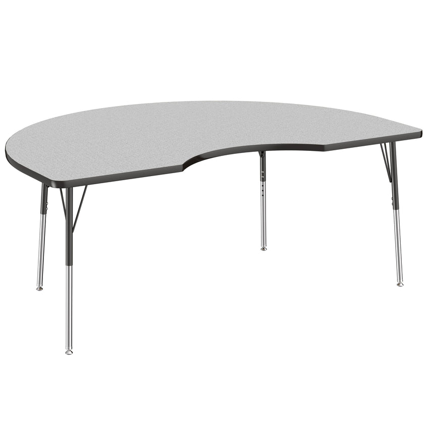 FDP 48" x 72" Kidney Thermofused Activity Table with Adjustable Standard Swivel Glide Legs (FDP - 10131 - XX) - SchoolOutlet
