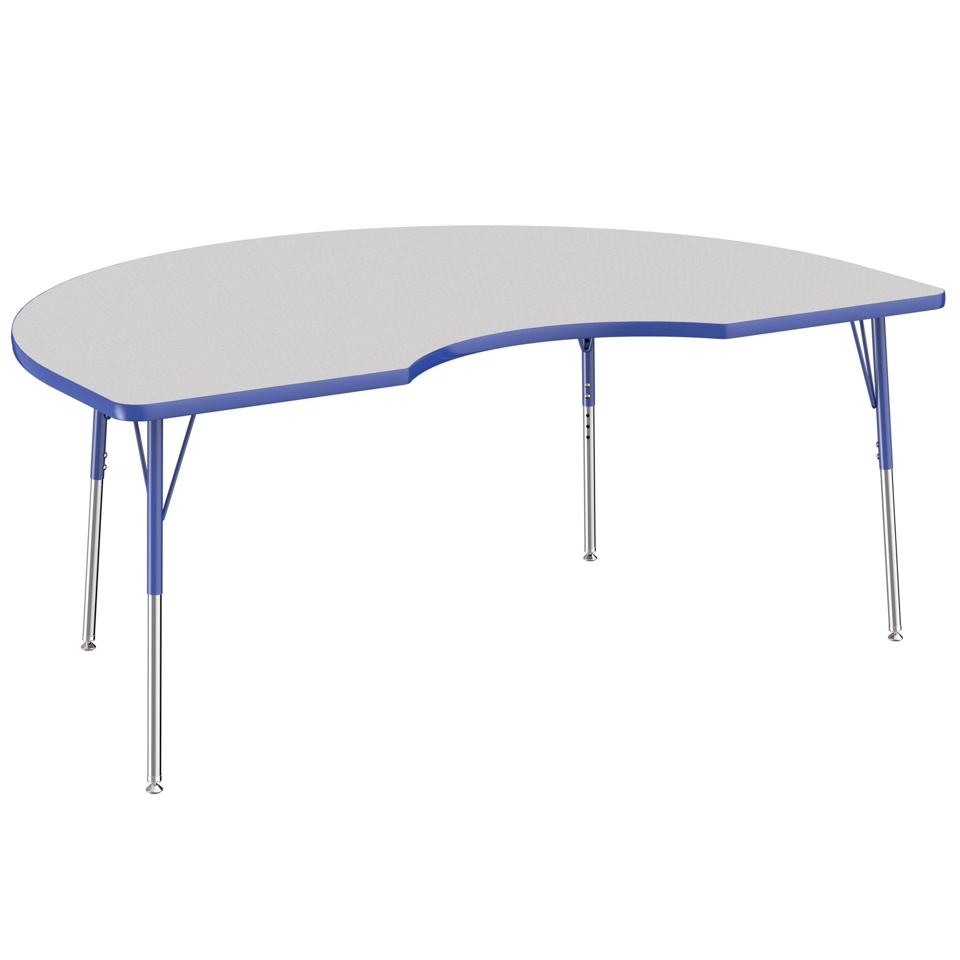 FDP 48" x 72" Kidney Thermofused Activity Table with Adjustable Standard Swivel Glide Legs (FDP - 10131 - XX) - SchoolOutlet