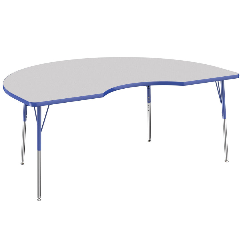 FDP 48" x 72" Kidney Thermofused Activity Table with Adjustable Standard Swivel Glide Legs (FDP - 10131 - XX) - SchoolOutlet