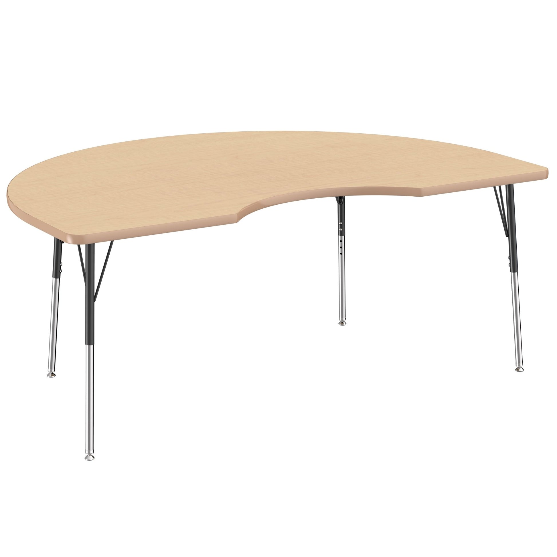 FDP 48" x 72" Kidney Thermofused Activity Table with Adjustable Standard Swivel Glide Legs (FDP - 10131 - XX) - SchoolOutlet