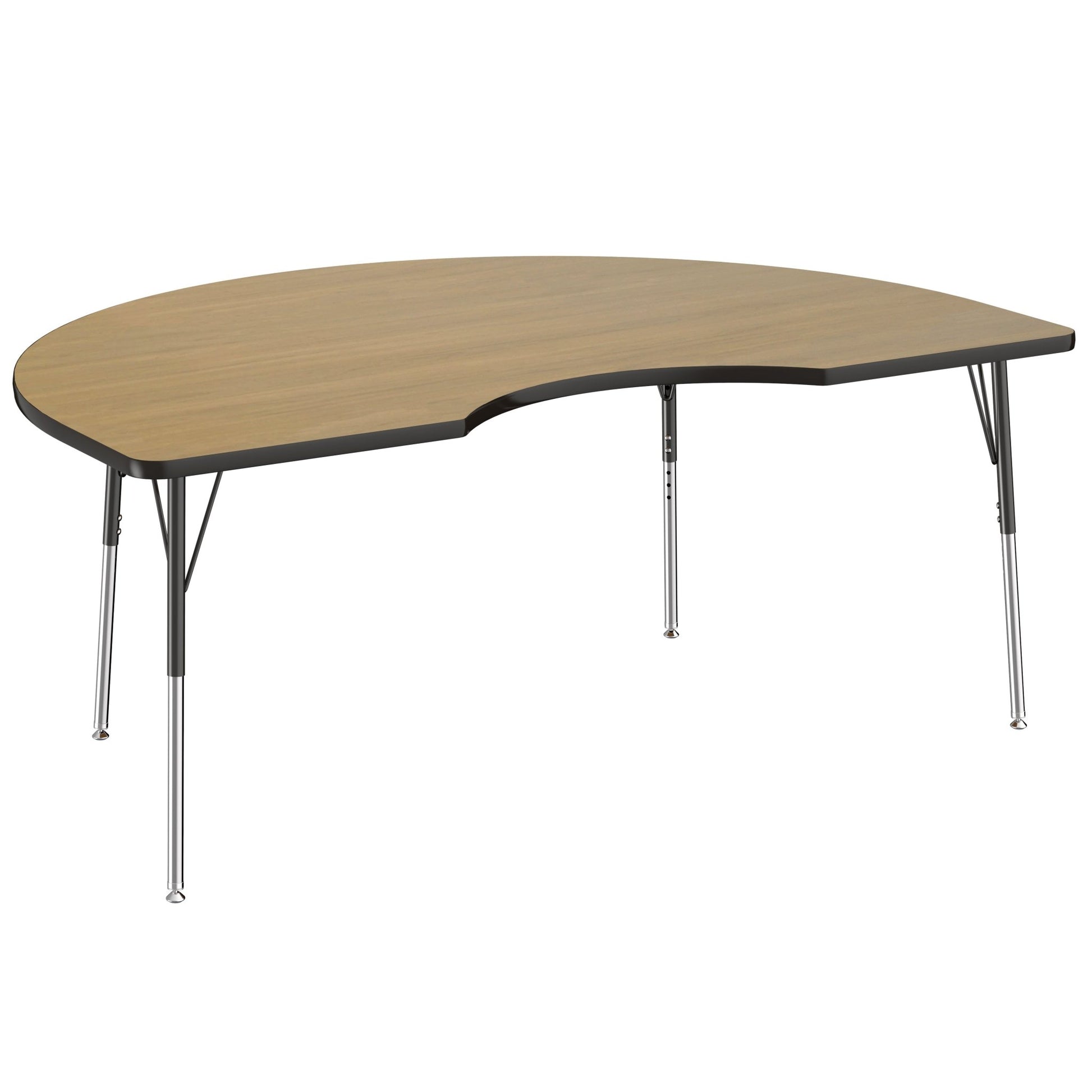FDP 48" x 72" Kidney Thermofused Activity Table with Adjustable Standard Swivel Glide Legs (FDP - 10131 - XX) - SchoolOutlet