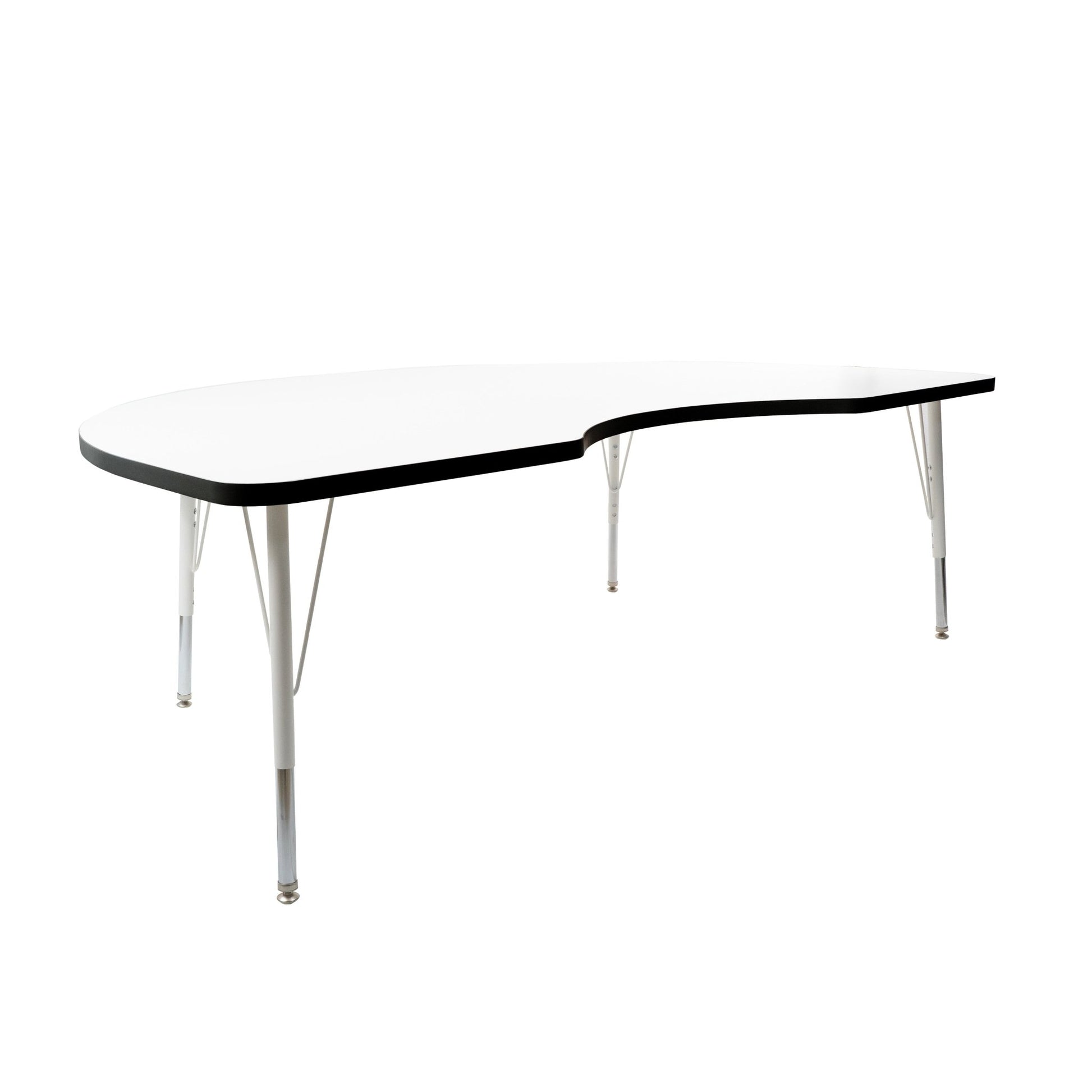 FDP 48" x 72" Kidney Thermofused Activity Table with Adjustable Standard Swivel Glide Legs (FDP - 10131 - XX) - SchoolOutlet