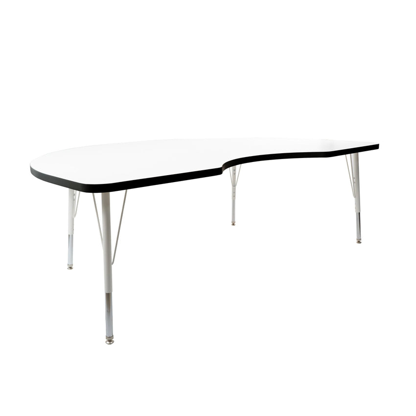 FDP 48" x 72" Kidney Thermofused Activity Table with Adjustable Standard Swivel Glide Legs (FDP - 10131 - XX) - SchoolOutlet