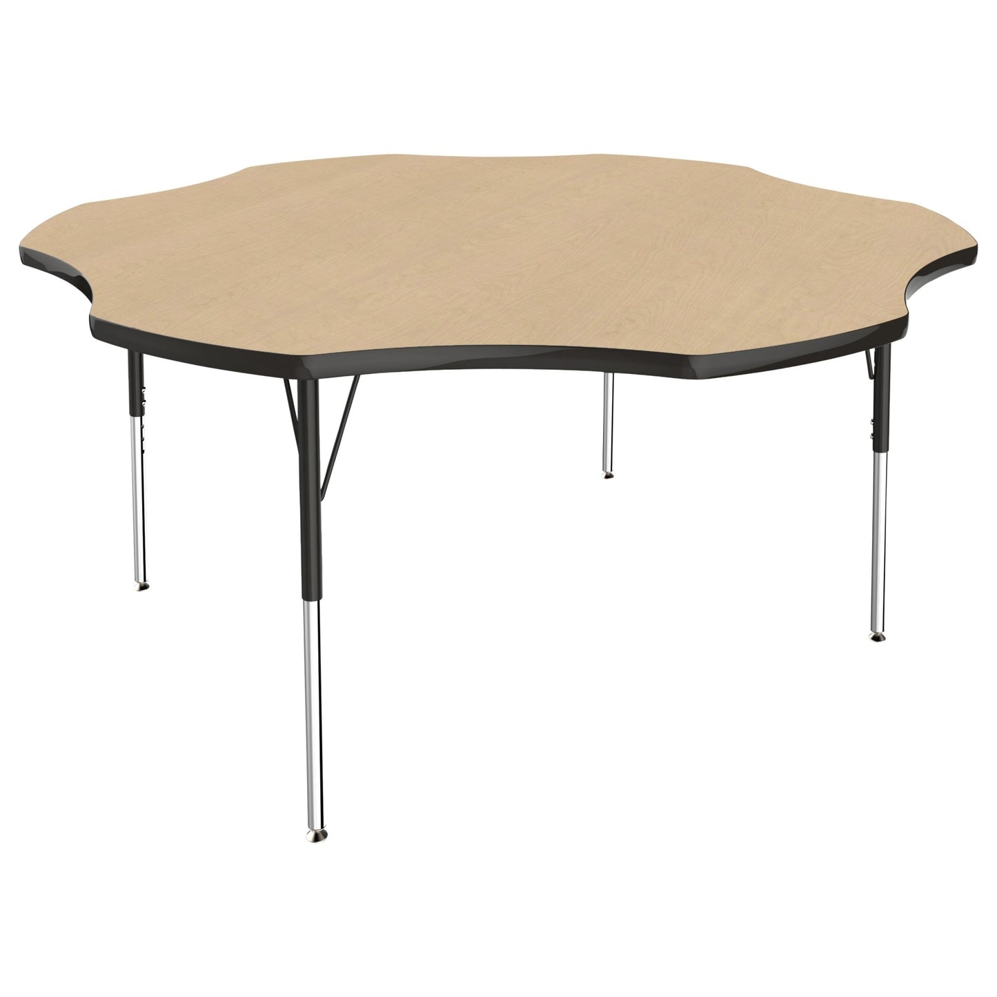 FDP 60" x 60" Flower Thermofused Activity Table with Adjustable Standard Swivel Glide Legs (FDP - 10132 - XX) - SchoolOutlet