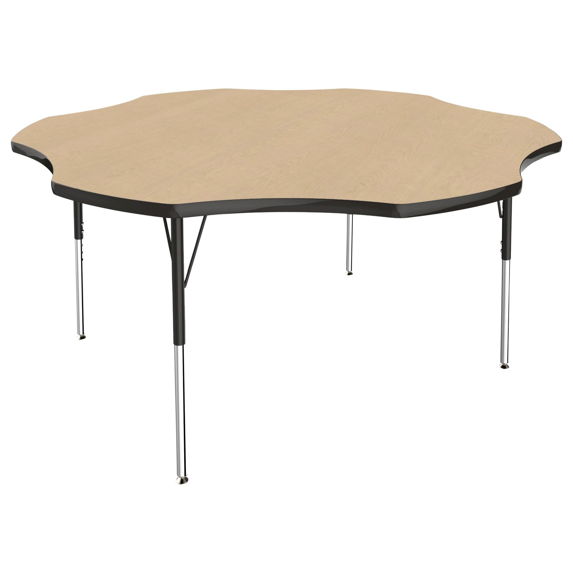 FDP 60" x 60" Flower Thermofused Activity Table with Adjustable Standard Swivel Glide Legs (FDP - 10132 - XX) - SchoolOutlet