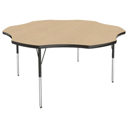 FDP 60" x 60" Flower Thermofused Activity Table with Adjustable Standard Swivel Glide Legs (FDP-10132-XX)