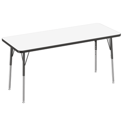 FDP 24" x 60" Rectangle Dry-Erase Activity Table with Adjustable Standard Swivel Glide Legs (FDP-10164-XX)