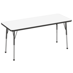 FDP 24" x 60" Rectangle Dry-Erase Activity Table with Adjustable Standard Ball Glide Legs (FDP-10165-XX)