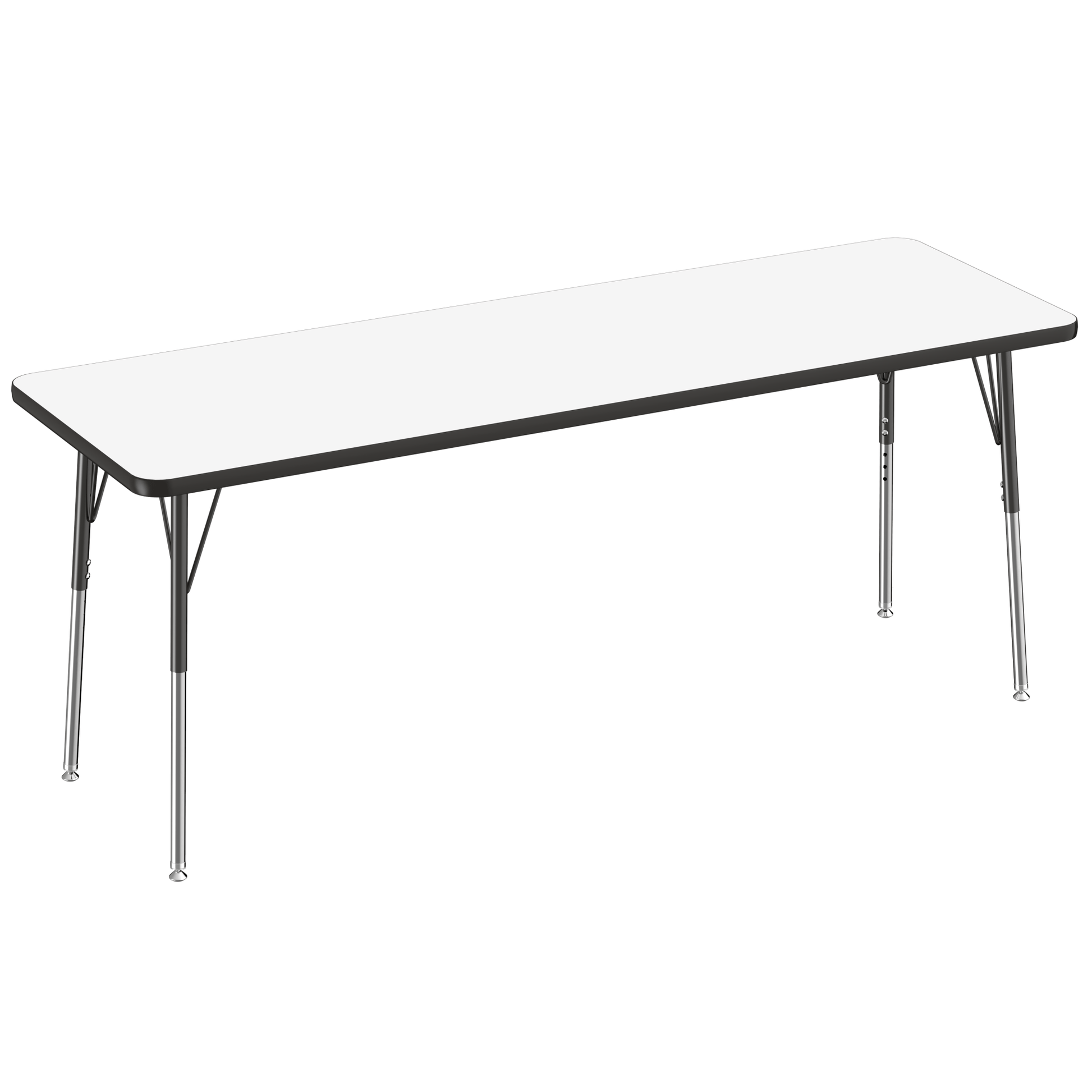 FDP 24" x 72" Rectangle Dry - Erase Activity Table with Adjustable Standard Swivel Glide Legs (FDP - 10168 - XX) - SchoolOutlet