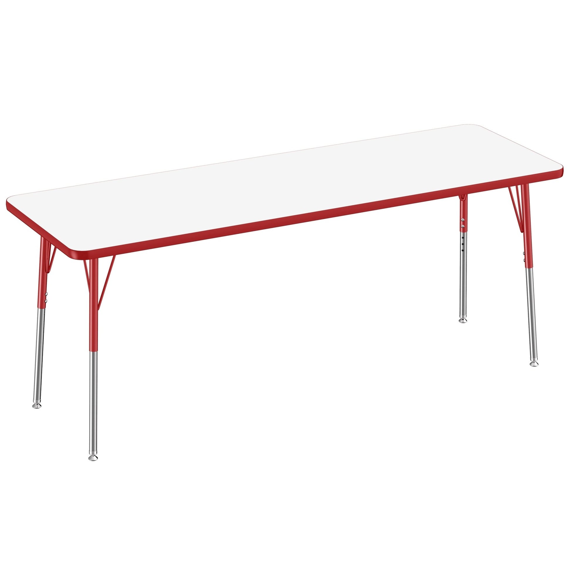 FDP 24" x 72" Rectangle Dry - Erase Activity Table with Adjustable Standard Swivel Glide Legs (FDP - 10168 - XX) - SchoolOutlet