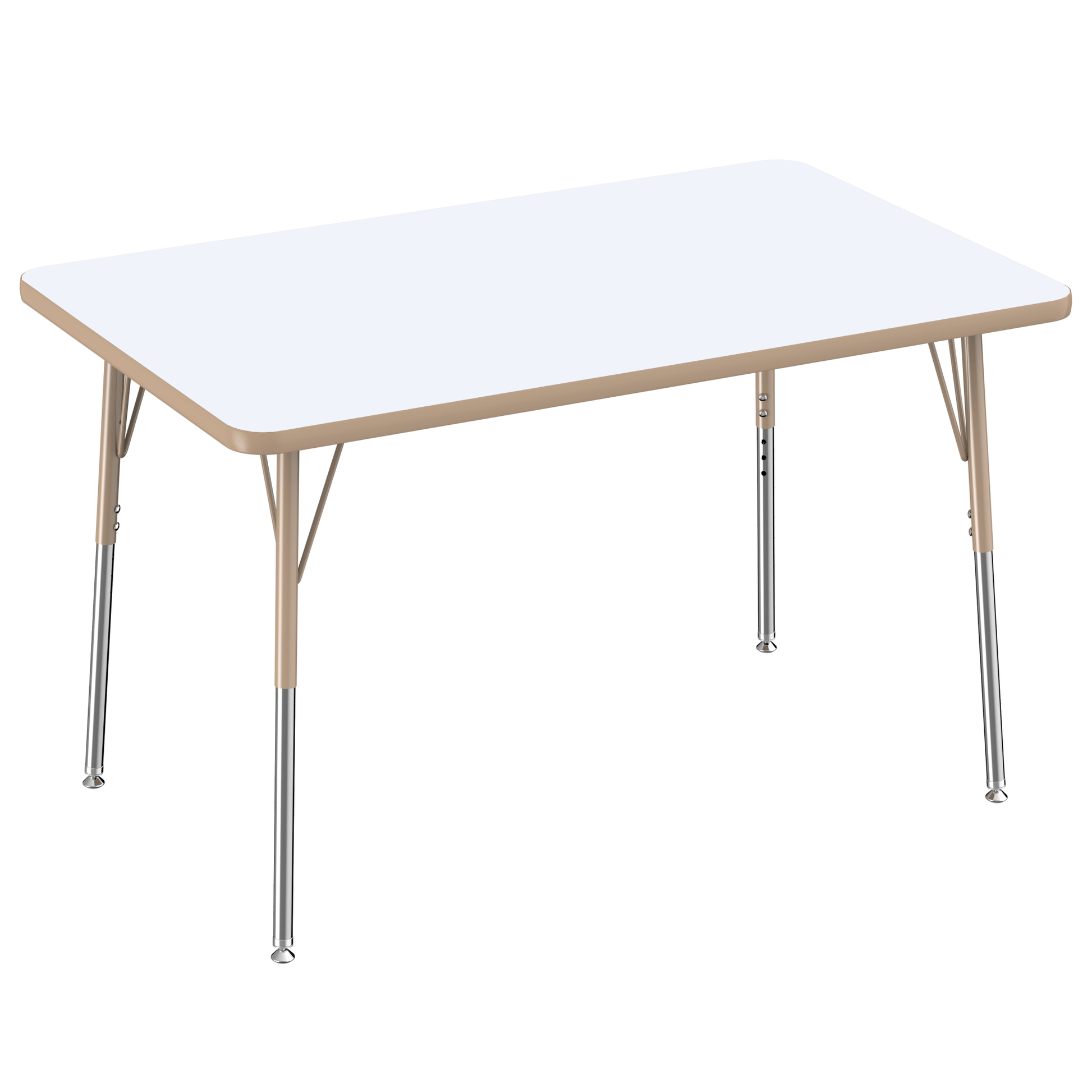 FDP 30" x 48" Rectangle Dry - Erase Activity Table with Adjustable Standard Swivel Glide Legs (FDP - 10172 - XX) - SchoolOutlet