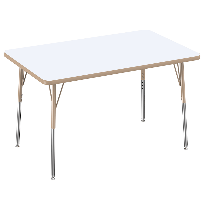 FDP 30" x 48" Rectangle Dry - Erase Activity Table with Adjustable Standard Swivel Glide Legs (FDP - 10172 - XX) - SchoolOutlet
