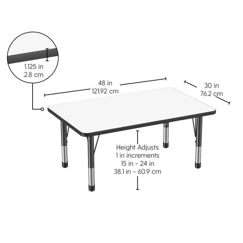 FDP 30" x 48" Rectangle Dry - Erase Activity Table with Adjustable Chunky Legs (FDP - 10174 - XX) - SchoolOutlet