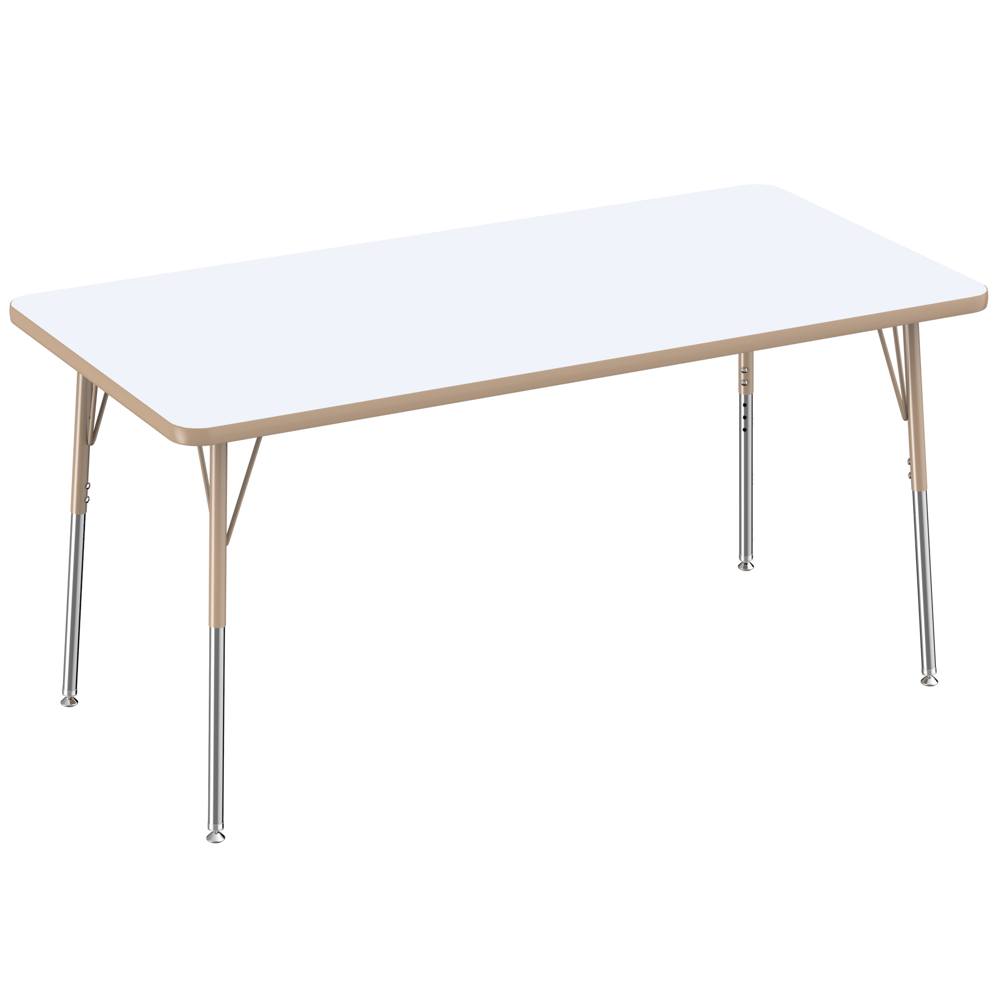 FDP 30" x 60" Rectangle Dry - Erase Activity Table with Adjustable Standard Swivel Glide Legs (FDP - 10176 - XX) - SchoolOutlet