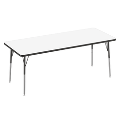 FDP 30" x 72" Rectangle Dry-Erase Activity Table with Adjustable Standard Swivel Glide Legs (FDP-10180-XX)