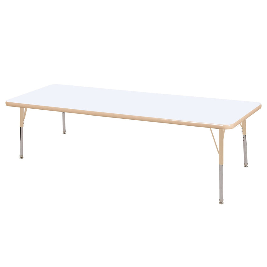 FDP 30" x 72" Rectangle Dry - Erase Activity Table with Adjustable Standard Swivel Glide Legs (FDP - 10180 - XX) - SchoolOutlet