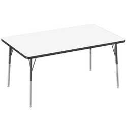 FDP 36" x 60" Rectangle Dry-Erase Activity Table with Adjustable Standard Swivel Glide Legs (FDP-10184-XX)