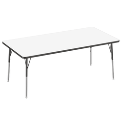 FDP 36" x 72" Rectangle Dry-Erase Activity Table with Adjustable Standard Swivel Glide Legs (FDP-10188-XX)