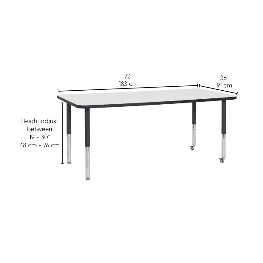 FDP 36" x 72" Rectangle Dry - Erase Activity Table with Adjustable Super Legs (FDP - 10191 - XX) - SchoolOutlet