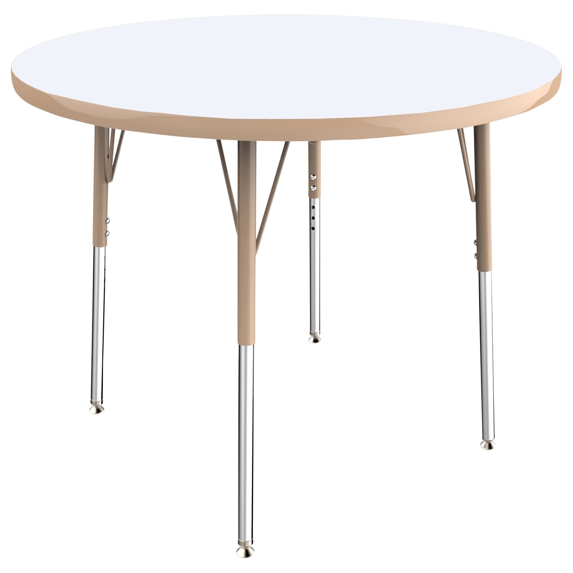 FDP 36" Round Dry - Erase Activity Table with Adjustable Standard Swivel Glide Legs (FDP - 10192 - XX) - SchoolOutlet