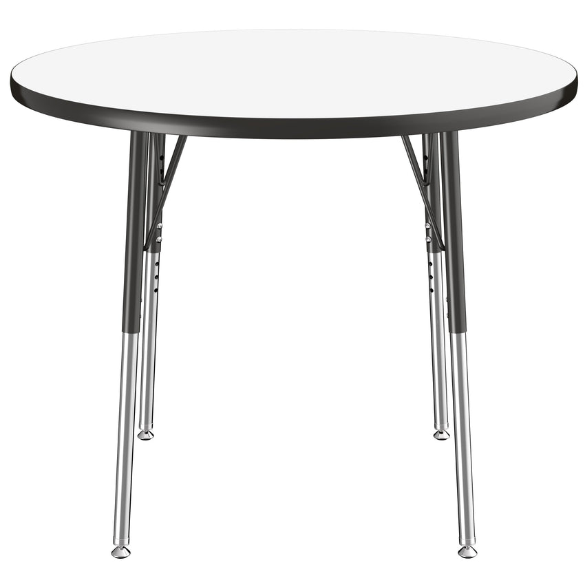 FDP 36" Round Dry - Erase Activity Table with Adjustable Standard Swivel Glide Legs (FDP - 10192 - XX) - SchoolOutlet