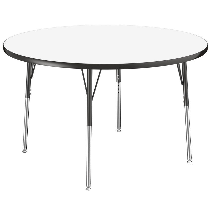 FDP 48" Round Collaborative Dry - Erase Activity Table with Adjustable Standard Swivel Glide Legs (FDP - 10196 - XX) - SchoolOutlet