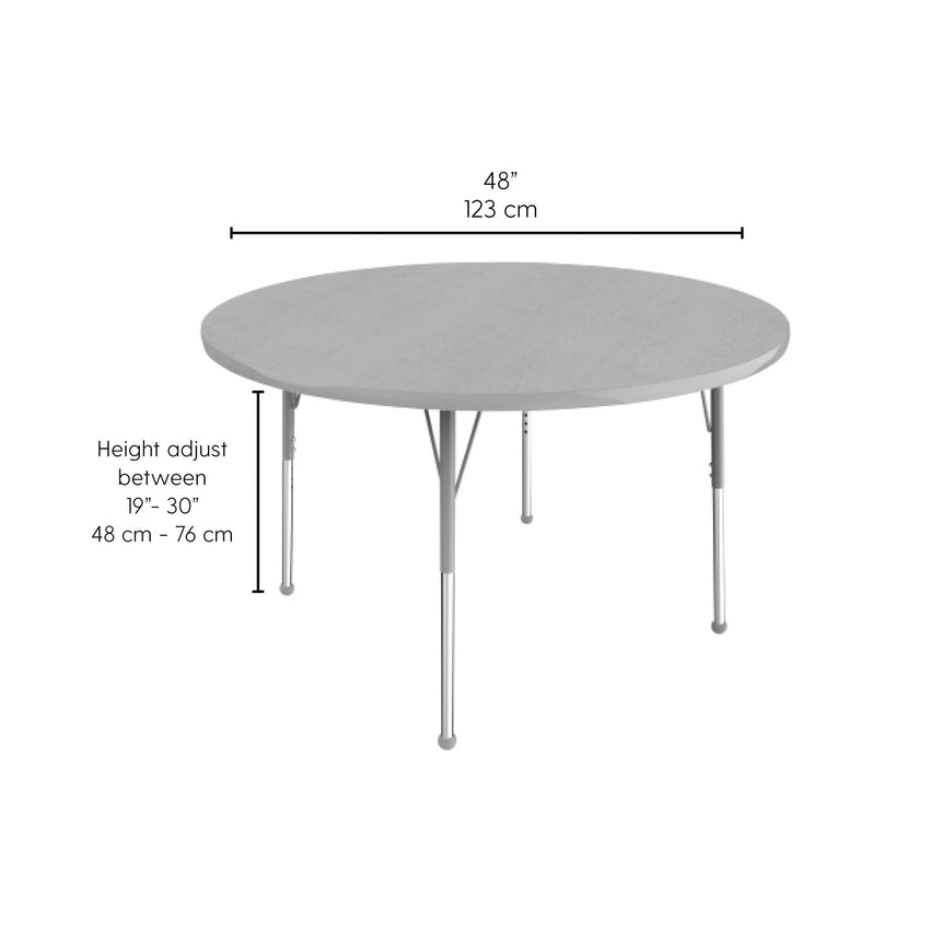 FDP 48" Round Collaborative Dry - Erase Activity Table with Adjustable Standard Ball Glide Legs (FDP - 10197 - XX) - SchoolOutlet