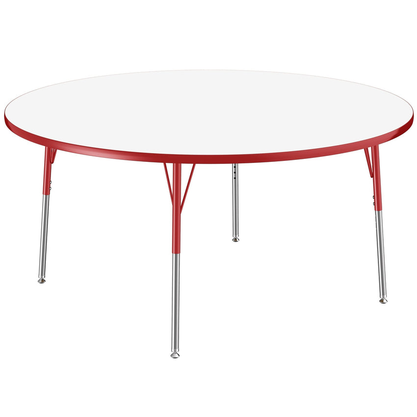 FDP 60" Round Dry - Erase Activity Table with Adjustable Standard Swivel Glide Legs (FDP - 10200 - XX) - SchoolOutlet