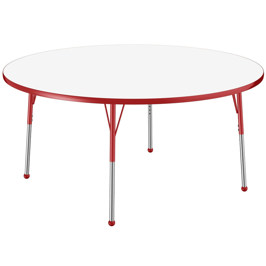 FDP 60" Round Dry - Erase Activity Table with Adjustable Standard Ball Glide Legs (FDP - 10201 - XX) - SchoolOutlet